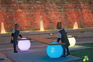 Light Ball Art Bench at Waterway Square