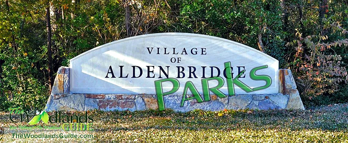 Village of Alden Bridge Parks sign, The Woodlands TX