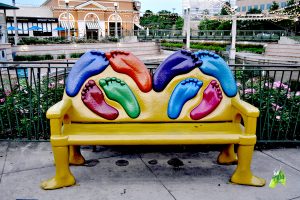 Foot Rest Art Bench, The Woodlands Mall