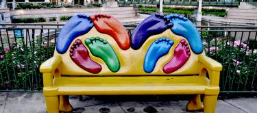 Foot Rest Art Bench, The Woodlands Mall