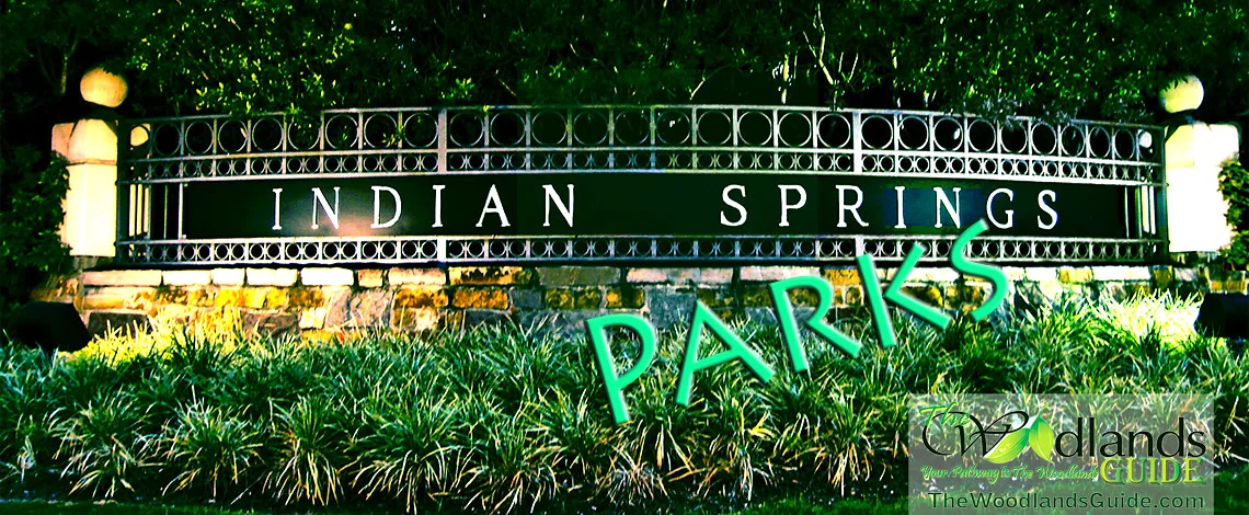 Indian Springs Parks sign, Village of Indian Springs, The Woodlands TX