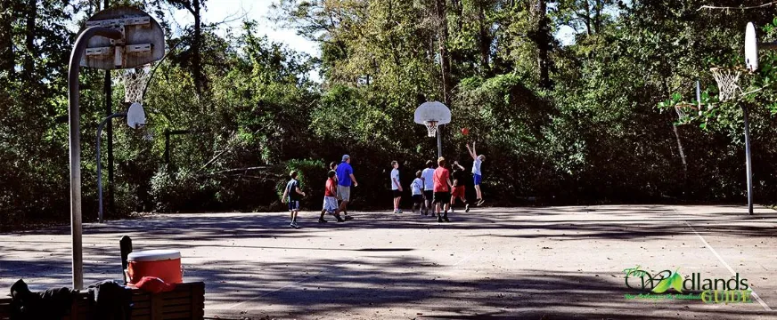 Meadow Lake Park The Woodlands Panther Creek Village Basketball court at Meadowlake Park, Village of Panther Creek