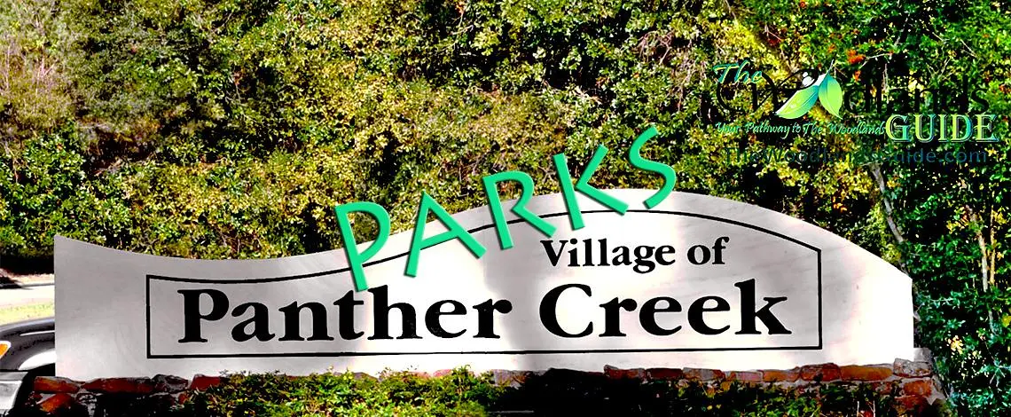 Village of Panther Creek Parks sign, The Woodlands TX