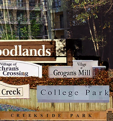 village-sign-collage2 More village entrance signs in The Woodlands, Texas