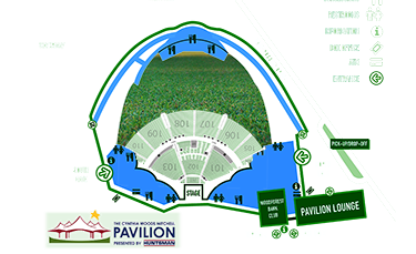 Section map and seating chart for the woodlands pavilion