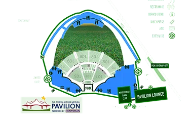 Section map and seating chart for the woodlands pavilion